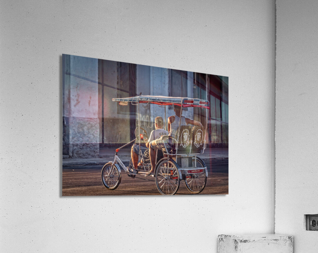 Bicycle Taxi at Golden Hour Acrylic Print