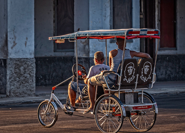 Bicycle Taxi at Golden Hour Print