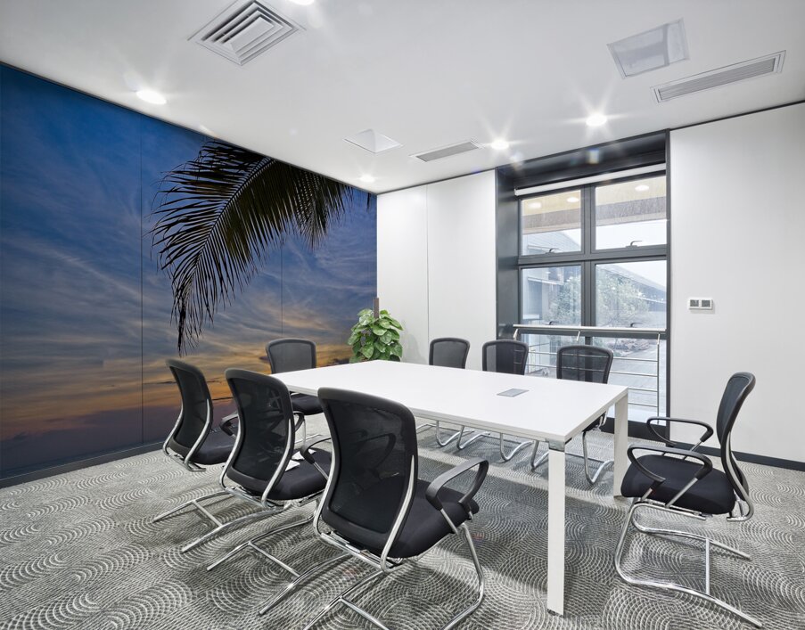 Palm-Framed Sunset Wall Printing