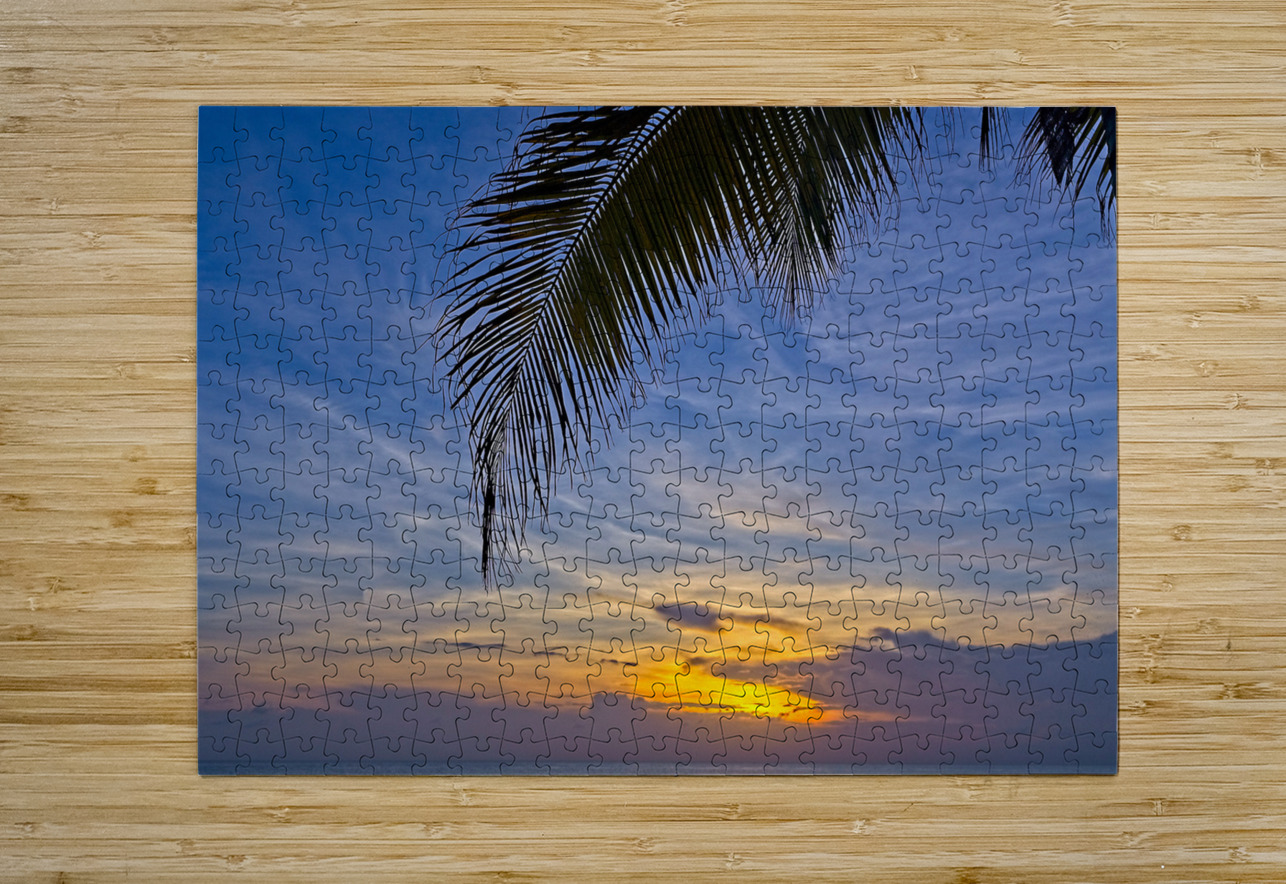 Palm-Framed Sunset Chirag Pandya Puzzle printing