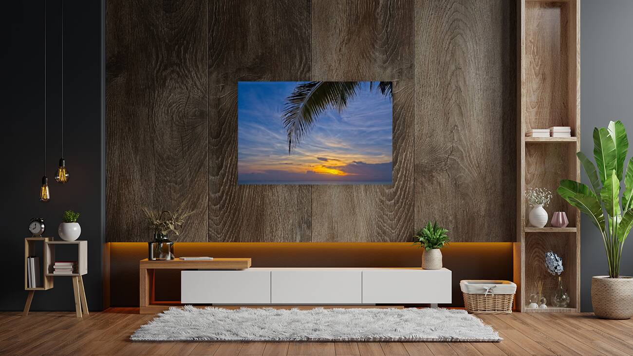 Palm-Framed Sunset Reproduction