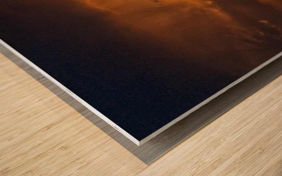 Golden Tempest Wood print